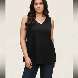 NWT!Black sleeveless V-neck T-shirt size 22-or 3X